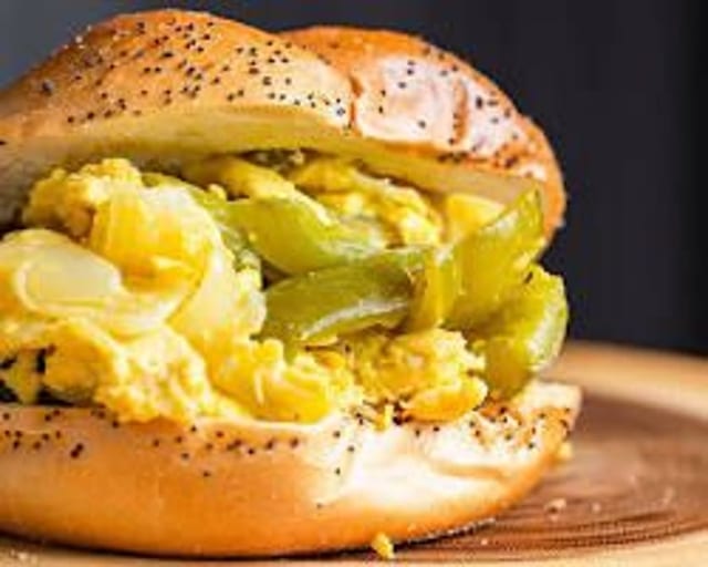Pepper, Egg & Cheese Sandwich.