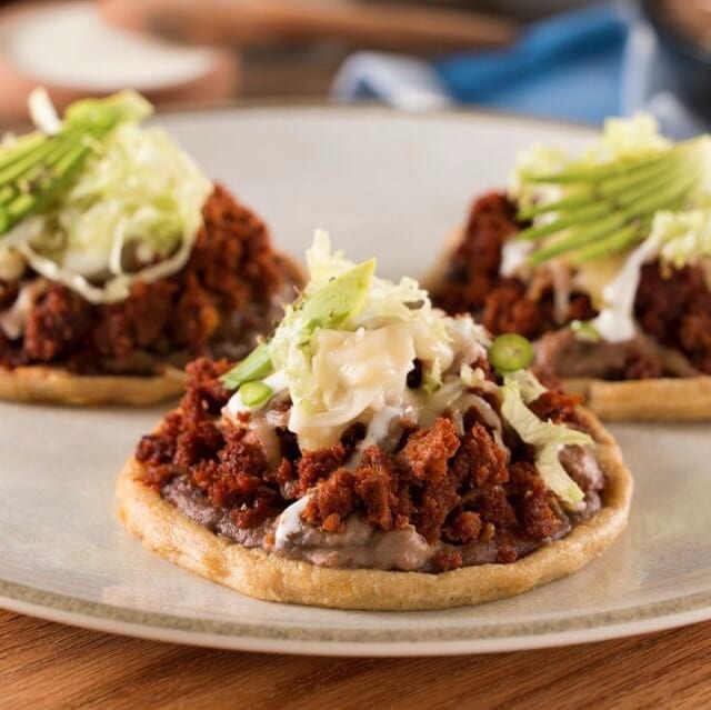 Chorizo (Mexican Sausage) Sope.