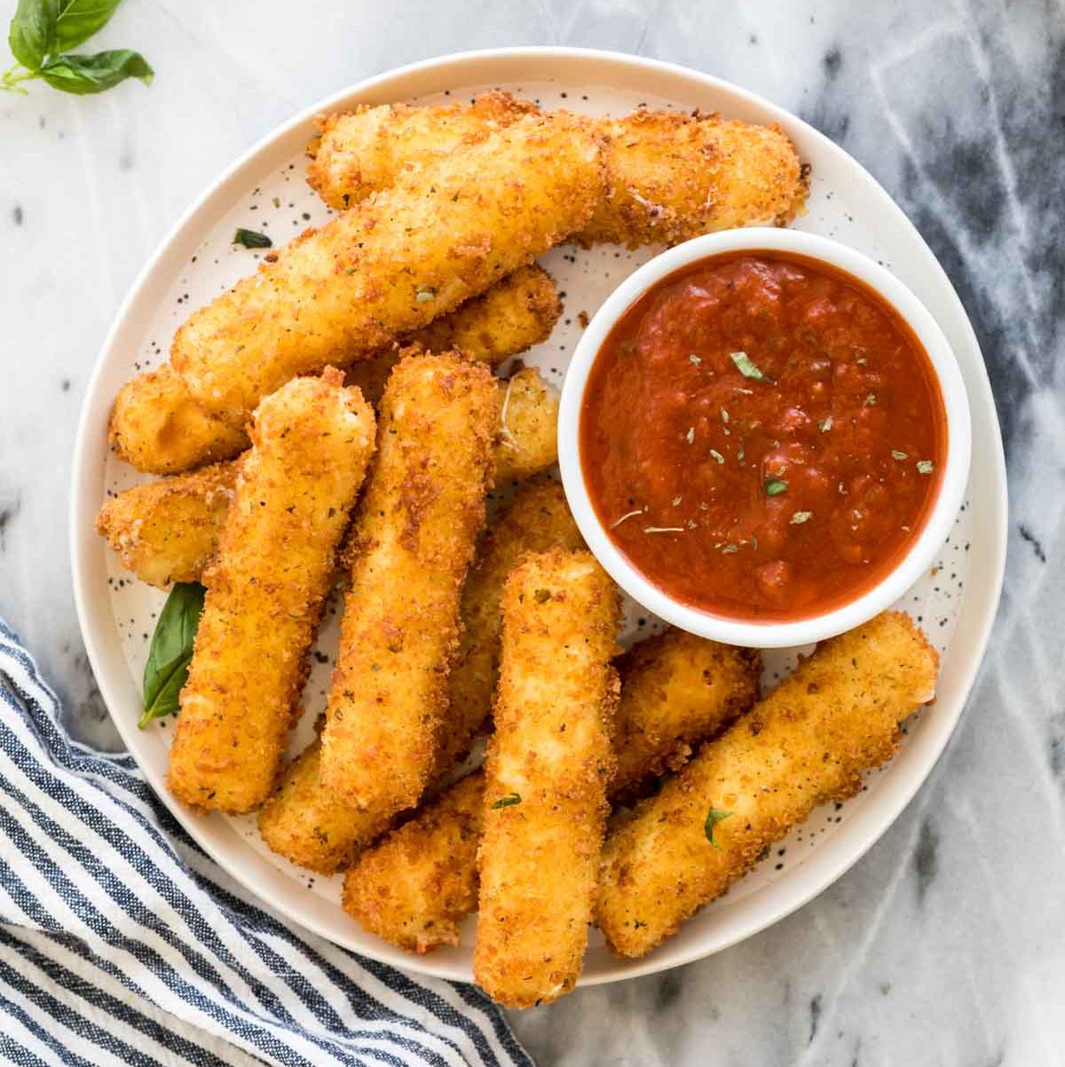Fried Mozzarella Sticks.