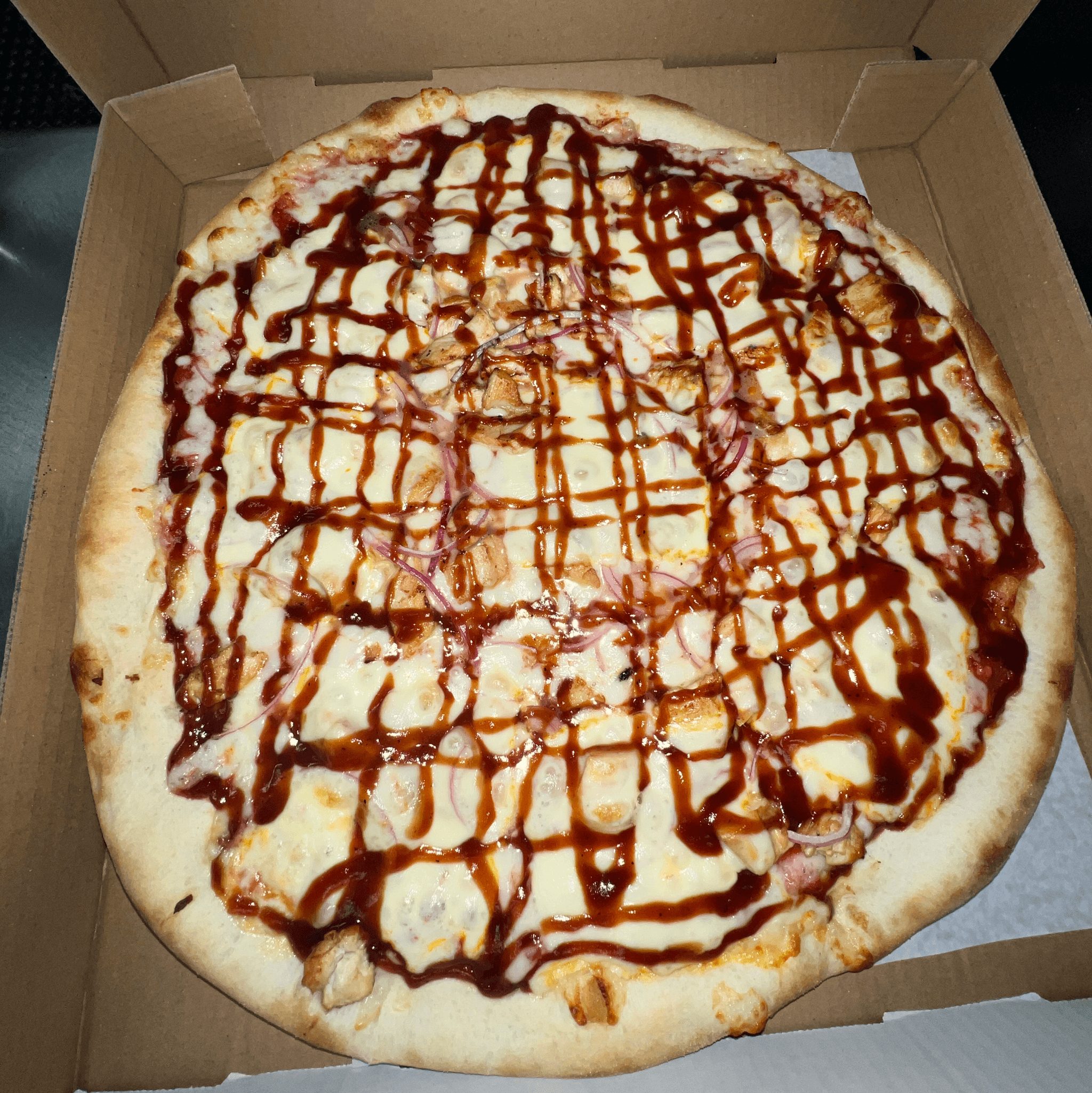 BBQ Chicken Pizza.