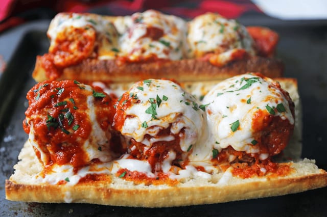 Meatball Parmigiana Sub.