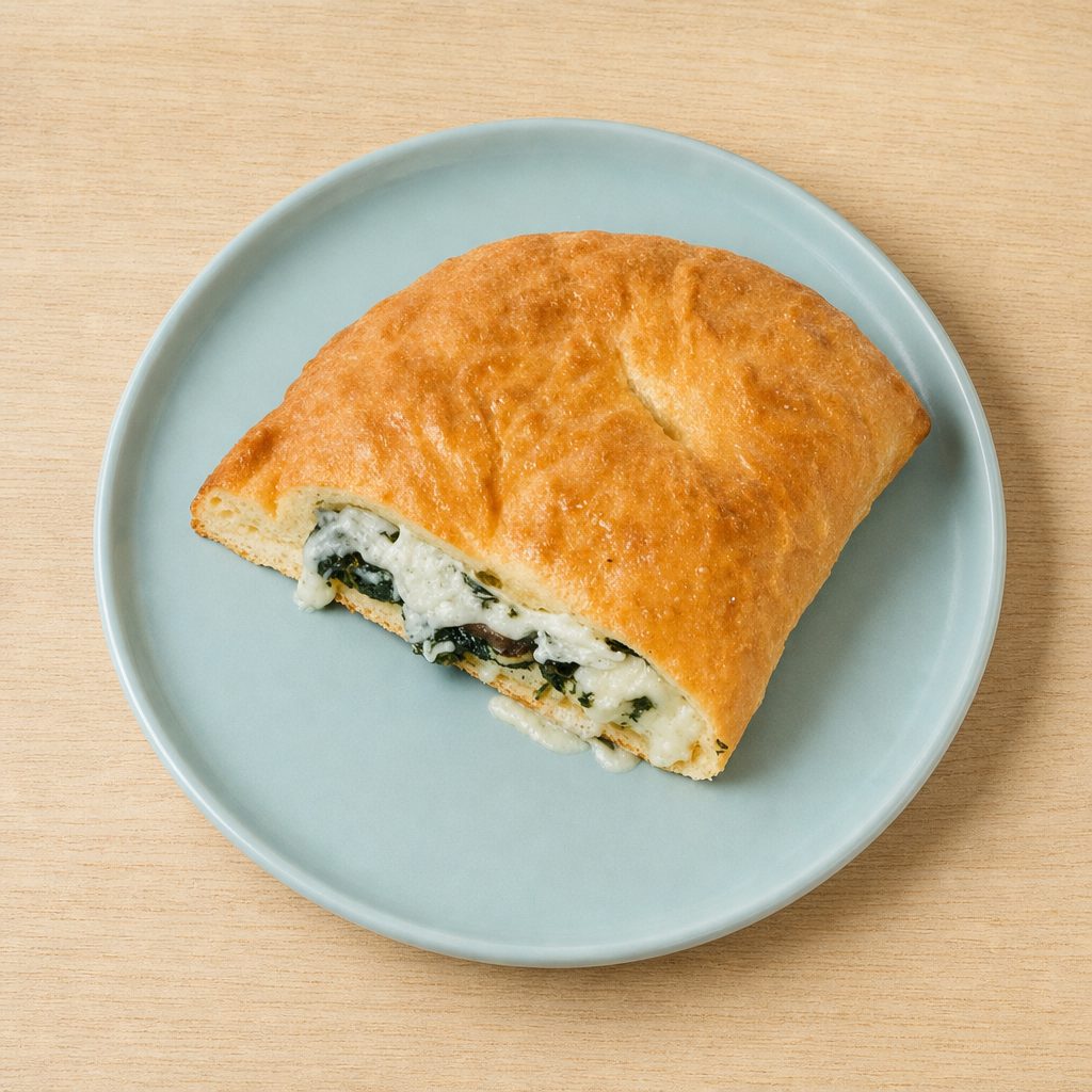 Spinach & Garlic Calzone.