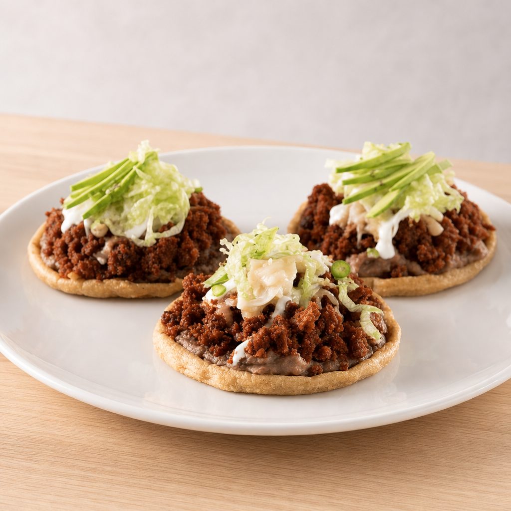 Chorizo (Mexican Sausage) Sope.