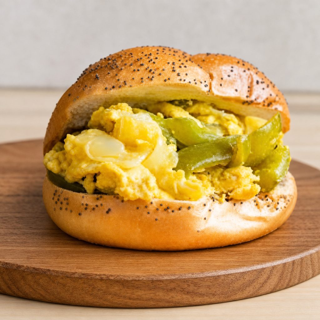 Pepper, Egg & Cheese Sandwich.
